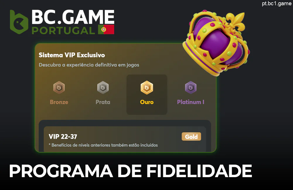 Programa VIP no sítio Web da BC.Game