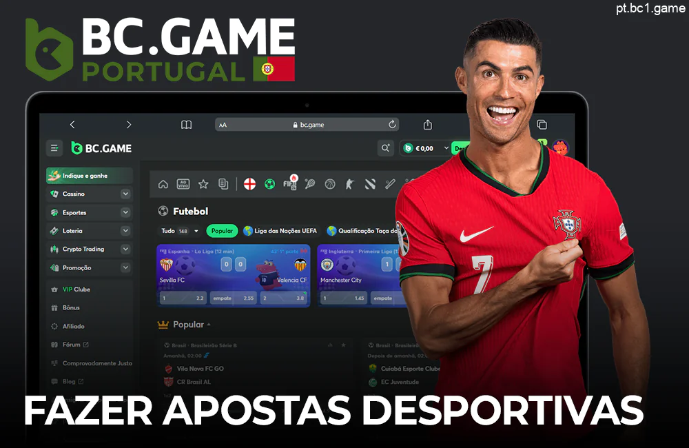 Apostas desportivas na BC.Game em Portugal