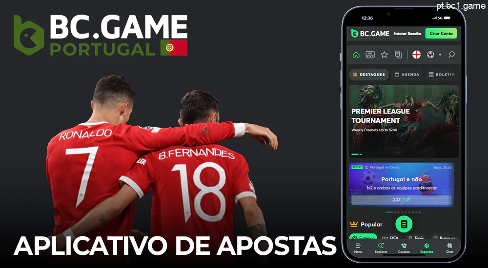 Apostas desportivas na aplicação móvel BC.Game