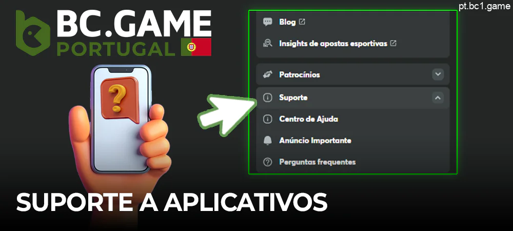 BC.Game Support - Como contactar a equipa de apoio à aplicação móvel