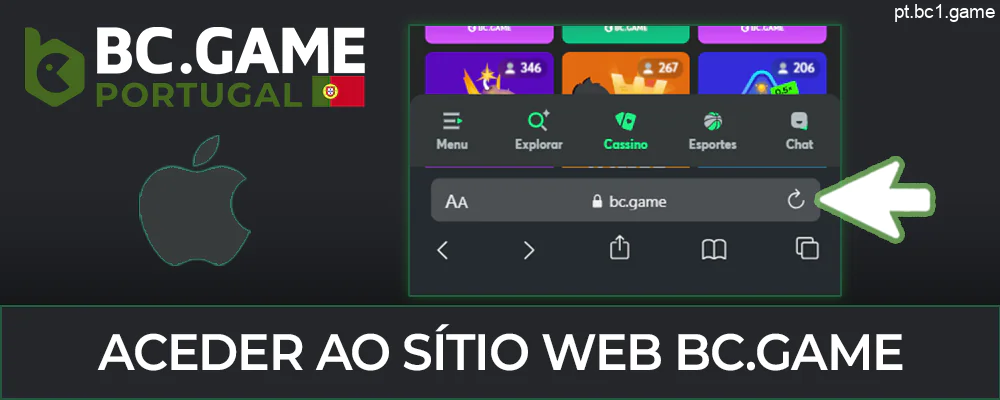 Aceder ao sítio Web BC.Game