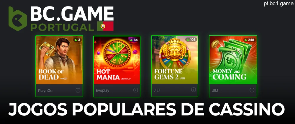 Jogos de cassino populares na aplicação BC.Game