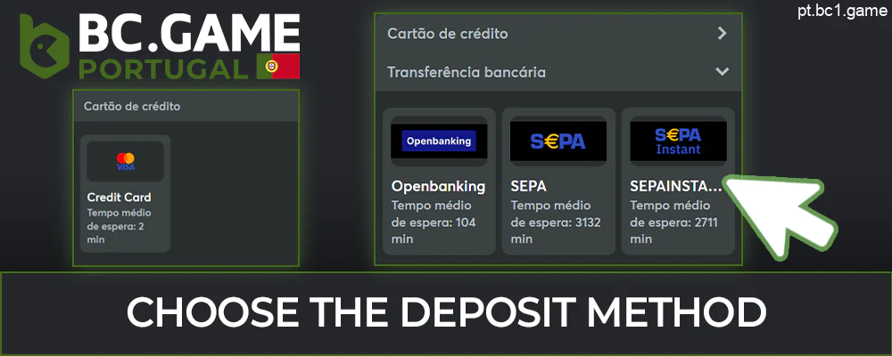 Explore os métodos de depósito para BC.Game e escolha o melhor para si