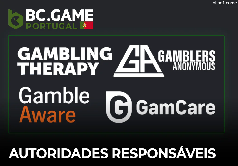 Lista de serviços de ajuda BC.Game - GameCare, BeGambleAware, Jogadores Anónimos e outros